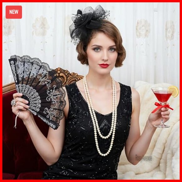 6-Piece Women\'s Fascinator Set with Feathers Mesh Flowers Vintage Style main image 5